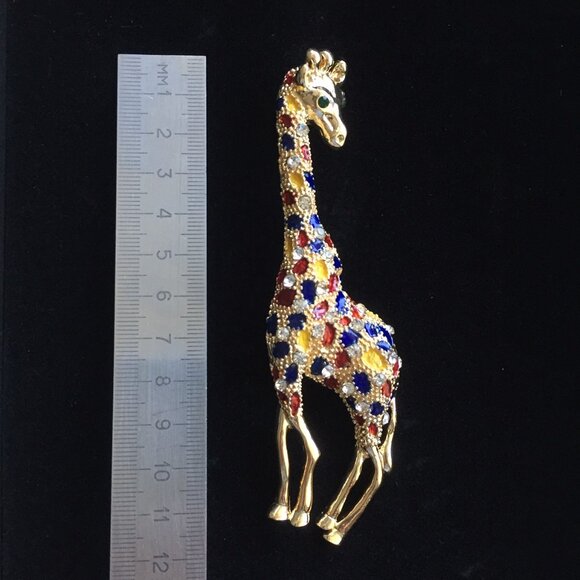 BEAUTIFUL BIG BROOCH-PENDANT "GIRAFFE", NEW - Picture 2 of 5